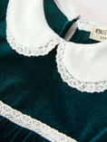 Load image into Gallery viewer, Baby Girls Emerald Green Velvet Peter Pan Collar Christmas Romper
