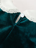 Load image into Gallery viewer, Baby Girls Emerald Green Velvet Peter Pan Collar Christmas Romper