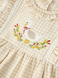 Load image into Gallery viewer, Baby Girls Goose Embroidered Beige Plaid Ruffle Bloomer Set