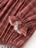 Load image into Gallery viewer, Baby Girls Brown Plaid Floral Lace Collar Romper