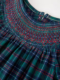 Load image into Gallery viewer, Girls Christmas Plaid Smocked Bubble Romper