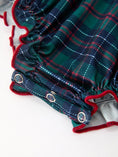 Load image into Gallery viewer, Girls Christmas Plaid Smocked Bubble Romper