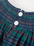 Load image into Gallery viewer, Girls Christmas Plaid Smocked Bubble Romper
