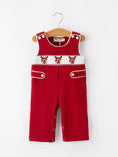 Load image into Gallery viewer, Baby Boys Christmas Reindeer Smocked Red Jonjon