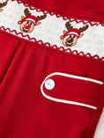 Load image into Gallery viewer, Baby Boys Christmas Reindeer Smocked Red Jonjon