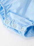 Load image into Gallery viewer, Christmas Nativity Embroidered Baby Boy Blue Smocked Romper