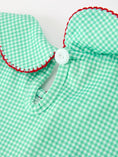 Load image into Gallery viewer, Christmas Girls Green Plaid Smocked Bow Peter Pan Collar Dress