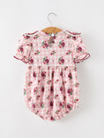 Load image into Gallery viewer, Fall Baby Girls Vintage Smocked Floral Romper