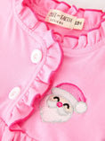Load image into Gallery viewer, Baby Girls Christmas Santa Embroidered Ruffle Bubble Romper