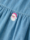 Load image into Gallery viewer, Christmas Santa Embroidered Girls Denim Dress