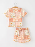 Load image into Gallery viewer, Thanksgiving Pumpkin Patchwork Girls Top And Shorts Outfit
