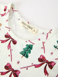 Load image into Gallery viewer, Christmas Bow and Gingerbread Print Girls Twirl Dress
