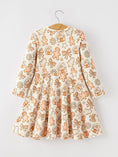 Load image into Gallery viewer, Christmas Gingerbread Cookie Girls Long Sleeve Twirl Dress