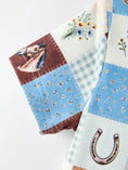 Load image into Gallery viewer, Western Horse Patchwork Print Girls Short Sleeve Twirl Dress