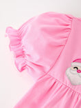 Load image into Gallery viewer, Christmas Santa Embroidery Girls Dress Ruffle Sleeve