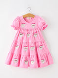 Load image into Gallery viewer, Christmas Santa Embroidery Girls Dress Ruffle Sleeve