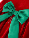 Load image into Gallery viewer, Baby Girls Christmas Red Velvet Rhinestone Bow Bubble Romper