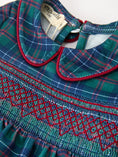 Load image into Gallery viewer, Christmas Baby Boys Plaid Smocked Peter Pan Collar Bubble Romper