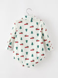 Load image into Gallery viewer, Christmas Baby Boys Christmas Tree Truck Print Long Sleeve Shirt Romper