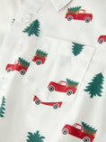 Load image into Gallery viewer, Christmas Baby Boys Christmas Tree Truck Print Long Sleeve Shirt Romper