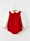 Load image into Gallery viewer, Girls Christmas Tree Embroidered Cotton Top & Corduroy Romper Set