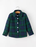 Load image into Gallery viewer, Christmas Boys Green & Navy Plaid Button Down Shirt