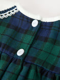 Load image into Gallery viewer, Christmas Girls Green & Navy Plaid Embroidered Bloomer Set