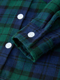 Load image into Gallery viewer, Christmas Boys Green & Navy Plaid Button Down Shirt