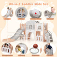 Load image into Gallery viewer, All-in-1 Toddler Slide Playset Playground with Tunnel and Ladder and Basketball
