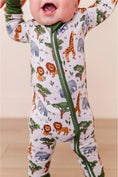 Load image into Gallery viewer, Bamboo One Piece Zip Pajama - It's a Jungle Out There
