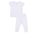 Load image into Gallery viewer, Anna Floral Stripe - Short Sleeve Loungewear Set