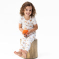 Load image into Gallery viewer, Woodland Animals with Pumpkins - Short Sleeve Loungewear Set