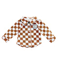 Load image into Gallery viewer, Cotton Shacket | Smiley Checkered Copper
