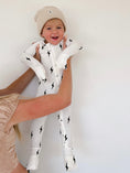 Load image into Gallery viewer, Bamboo Zip Pajamas | White & Black Lightning Bolt