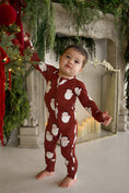 Load image into Gallery viewer, Bamboo Zip Pajamas | Vintage Santa