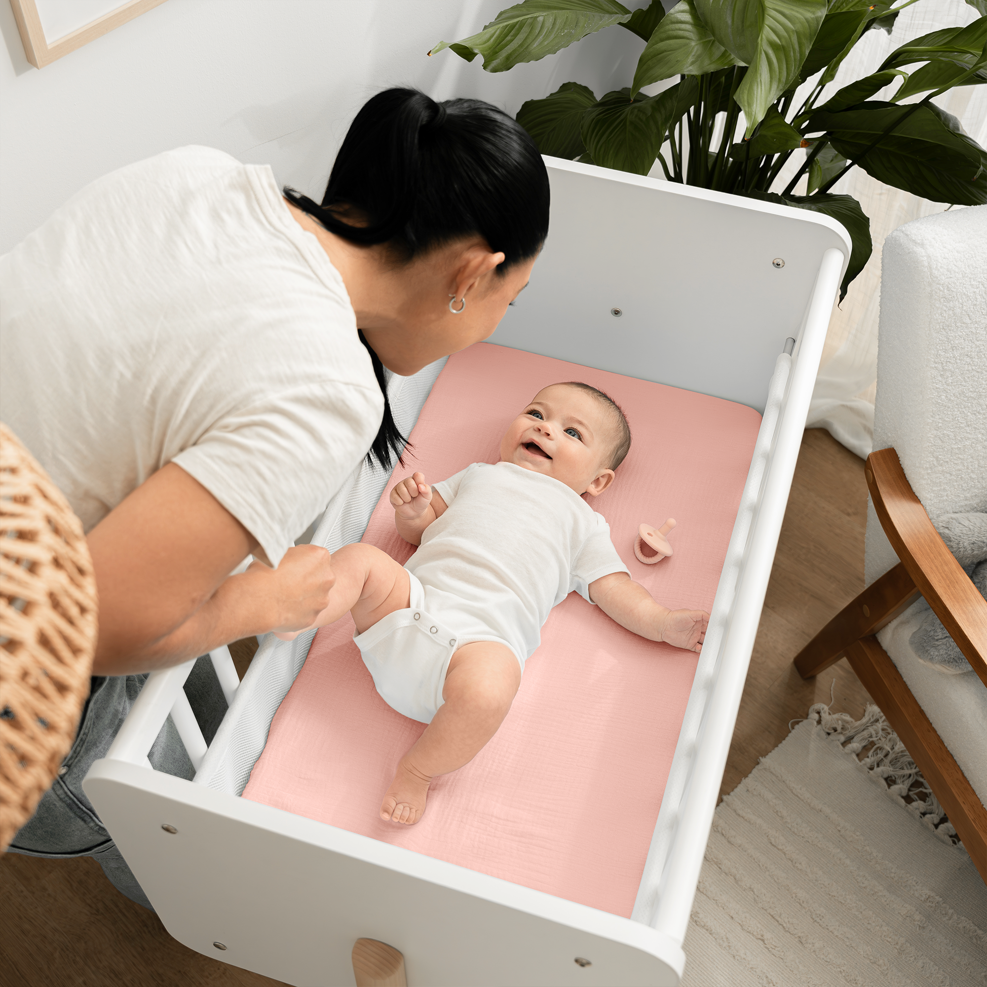 Muslin Fitted Bassinet Crib Sheet