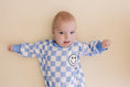 Load image into Gallery viewer, Bubble Romper | Checkered Smiley Blue