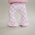 Load image into Gallery viewer, Checkered Flare Pants | Pink