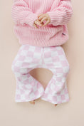 Load image into Gallery viewer, Checkered Flare Pants | Pink