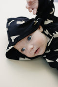 Load image into Gallery viewer, Hooded Bubble Romper | Black Bolts