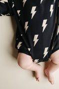 Load image into Gallery viewer, Hooded Bubble Romper | Black Bolts