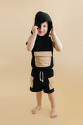 Load image into Gallery viewer, Terry Cargo Shorts Set | Black & Tan