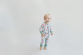 Load image into Gallery viewer, Bamboo Zip Romper | Checkered Santa