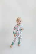 Load image into Gallery viewer, Bamboo Zip Romper | Checkered Santa