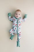 Load image into Gallery viewer, Bamboo Zip Romper | Checkered Santa
