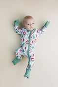 Load image into Gallery viewer, Bamboo Zip Romper | Checkered Santa