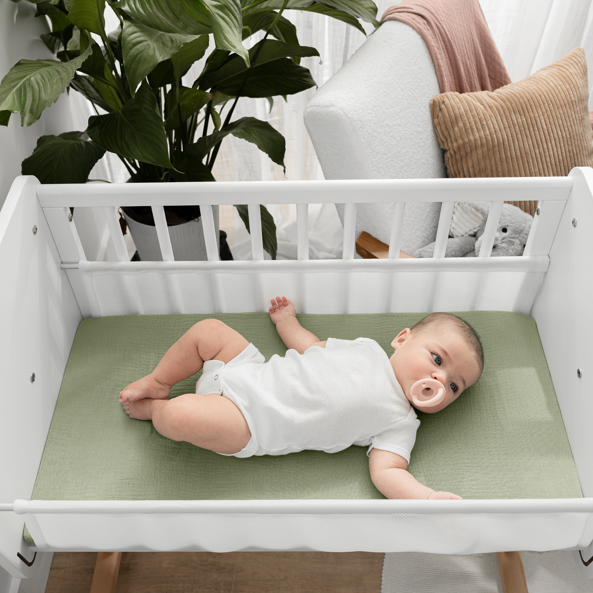 Muslin Fitted Bassinet Crib Sheet