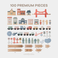 Load image into Gallery viewer, 100-Piece Wooden Train Set for Toddlers Ages 1+