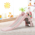 Load image into Gallery viewer, 3-in-1 Kids Climber Slide Play Set with Basketball Hoop and Ball
