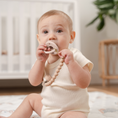 Load image into Gallery viewer, Pacifier Clips in Beige & Light Beige, 2 Pack